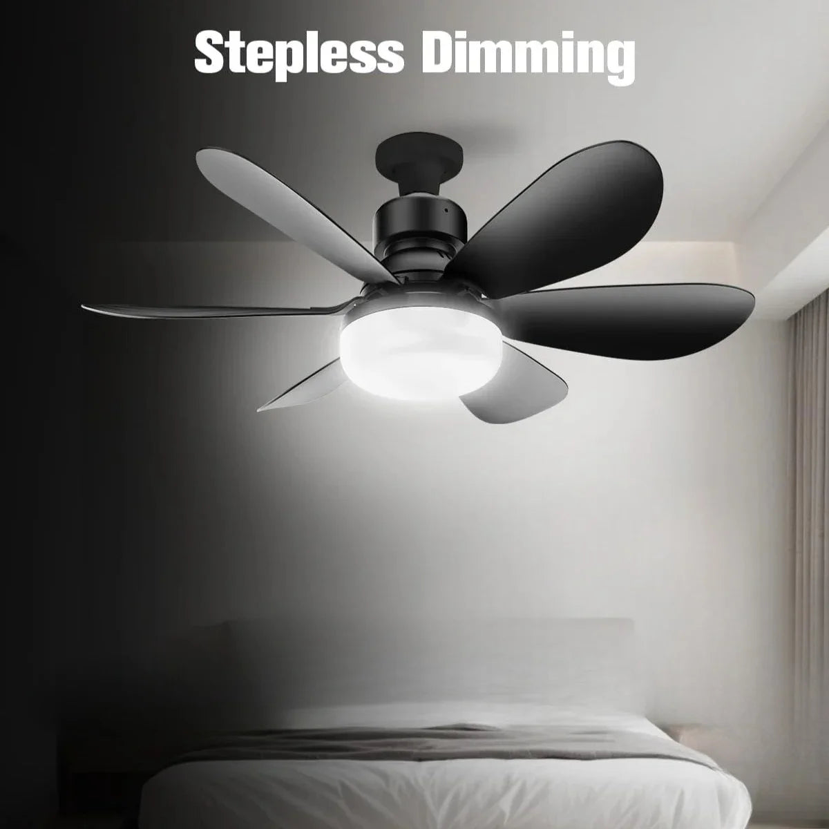 E27 with Remote LED 30W Ceiling Fan Light Dimming Function Suitable for Living Room Study and Home Use 85-265V