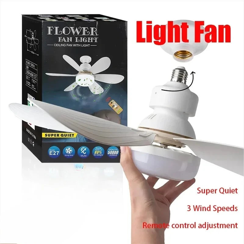 E27 with Remote LED 30W Ceiling Fan Light Dimming Function Suitable for Living Room Study and Home Use 85-265V
